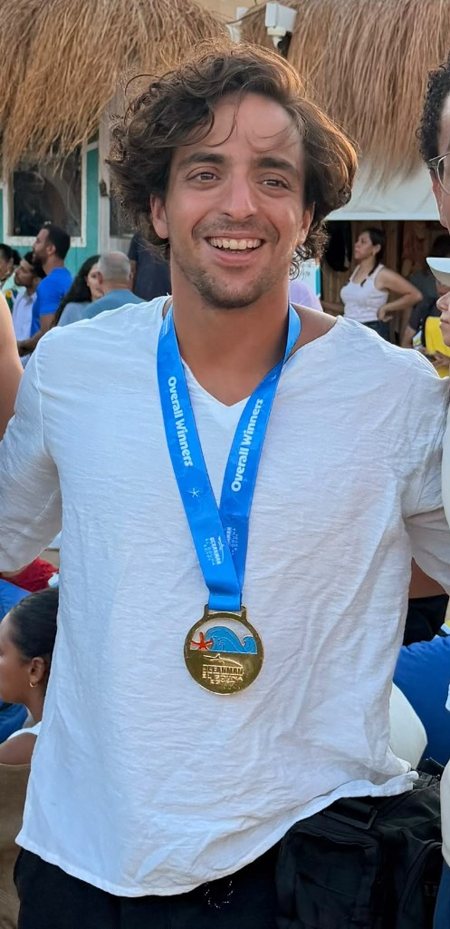 Omar Zoromba after winning Oceanman as overall winner